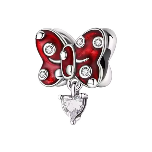 Roter Schmetterling Charm