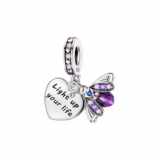 Lila Glühwürmchen Charm